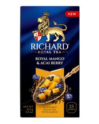 Чай Richard "Royal Mango & Acai berry"  черный ароматизированный 25 сашетов