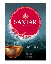 Черный ароматизированный листовой чай SANTAR "Earl Grey" 200г