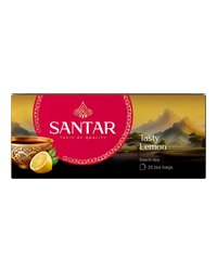 SANTAR Черный чай в пакетиках, с ароматом лимона, 25 шт