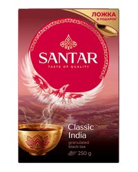 Черный гранулированный чай SANTAR "Classic India" 250г с ложкой