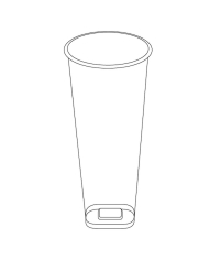 Стакан PP с квадратным дном ПЕРЛАМУТРОВЫЙ глянцевый d=90 650 мл