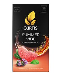 CURTIS Черный чай в сашетах, с чабрецом, мятой и ароматом цитрусовых,, Summer vibe, 25 шт