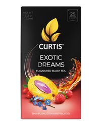 Чай черный в пакетиках CURTIS "Exotic Dreams" 25 сашетов, с ароматом тайской сливы, годжи, земляникой и лепестками незабудки, мелколистовой