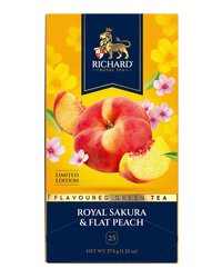RICHARD Чай зеленый в сашетах, с ароматом сакуры и персика, Royal Sakura & Flat Peach, 25 шт
