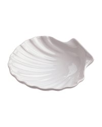 Блюдо ракушка фарфор ,H=45,L=152,B=129мм белый