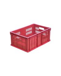 Ящик для продуктов перфорированный (от -18 до +50°C) полиэтилен 46л ,H=25,L=60,B=40см красный