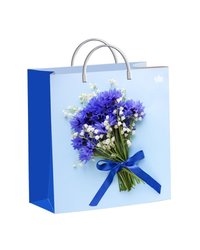 Подарочные пакеты 24х26+10см из мягкого пластика (Милые васильки) Тико (х1/40)
