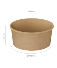 Креманка картонная OneBowl Ultraproof 760 мл Крафт d=145