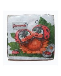 Салфетки 24х24см (Божья коровка) 1 слойные, 50 листов (х1/60)