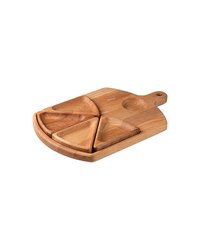 Менажница 5 секций с ручкой бук D=60,H=25,L=350,B=250мм св. дерево