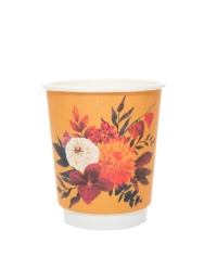 Стакан бумажный 2-слойный ProstoKap Цветы желтый d=80 250 мл