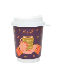 Стакан бумажный 2-слойный ProstoKap Осень-руки фиолетовый d=80 250 мл