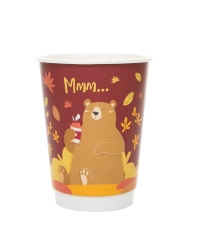 Стакан бумажный 2-слойный ProstoKap Мишка бордовый d=90 350 мл