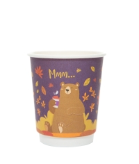 Стакан бумажный 2-слойный ProstoKap Мишка фиолетовый d=80 250 мл