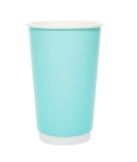 Стакан бумажный 2-слойный ProstoKap Бирюзовый d=90 450 мл