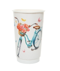 Стакан бумажный 2-слойный ProstoKap Велосипед d=90 450 мл