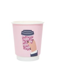 Стакан бумажный 2-слойный ProstoKap Розовая рука d=80 250 мл