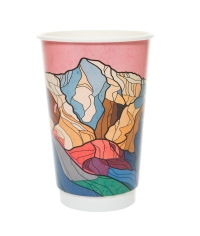 Стакан бумажный 2-слойный Горный хребет d=90 550 мл