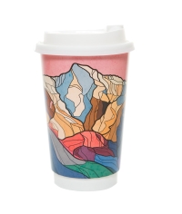 Стакан бумажный 2-слойный Горный хребет d=90 550 мл