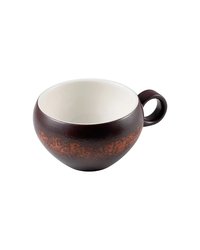 Чашка кофейная «Эстиа» фарфор 80мл ,H=45,L=95,B=75мм коричнев.,белый