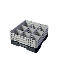Кассета для бокалов 9 ячеек Dmax=149,Hmax=174мм полипроп. ,H=22,5,L=50,B=50см черный,серый