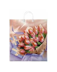 Пакет ПЭ с пластмассовыми ручками 40x44+10см (100) Белиссимо ламинированный Интерпак (х10/100)