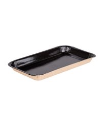 Лоток бумажный 200х110х20мм PLATTER Black Edition цвет Крафт/Черный OSQ (х1/850)