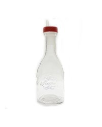 Бутылка для масла и уксуса стекло,пластик 0,55л D=85,H=230,L=70,B=70мм прозр.