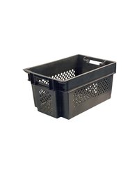 Ящик для продуктов перфорированный с ручками (от 0 до +50°C) полиэтилен 50л ,H=30,L=60,B=40см черный