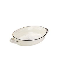 Форма для запекания «Пастораль» овальная с ручками фарфор 1,25л ,H=6,L=31/25,B=19см серый