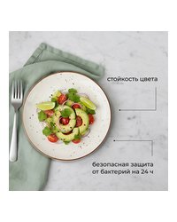 Тарелка «Париж» фарфор D=27см белый,коричнев.