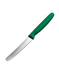 Нож кухонный сталь нерж.,пластик ,L=110,B=45мм зелен.,металлич.