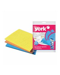 Салфетки для стола прорезиненные/губчатые 3 шт. 17,5x15,5см York (х1/30) БЕЛАРУСЬ