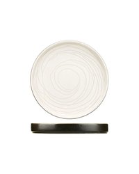 Тарелка «День и ночь» с бортом керамика D=185,H=25мм белый,черный