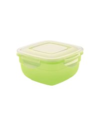 Контейнер для продуктов с крышкой полипроп. 1л ,H=8,L=16/16см прозр.,зелен.