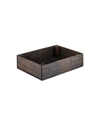 Ящик для подачи прямоугольный с бортом дуб ,H=9,L=35,B=25см тем.дерево