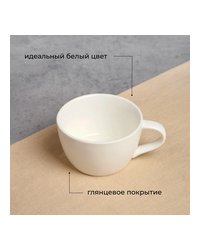 Чашка чайная «Полар» фарфор 200мл D=88/62,H=54мм белый