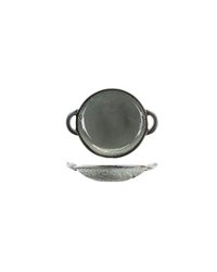 Блюдо для подачи «Арарат» овальное с ручками керамика ,H=55,L=300,B=225мм серо-голуб.