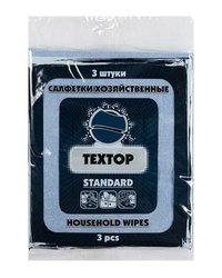 Салфетка из вискозы (3 шт/уп) 35х30см (Бирюза) "Стандарт" Текстоп (х1/150)