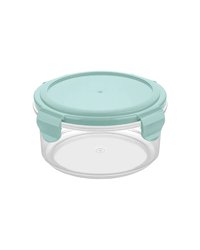 Контейнер для продуктов «Смарт Лок» с крышкой для СВЧ полипроп. 0,55л D=136,H=70мм прозр.,мятный