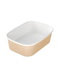 Контейнер бумажный прямоугольный 660мл 170х120х51мм CASE BOWL цвет Крафт/Белый OSQ (х45/405)