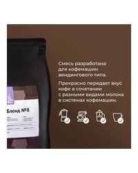 Кофе в зернах «Бленд №8» для эспрессо (Арабика Уганда 60%/ Робуста Вьетнам 40%) 1кг