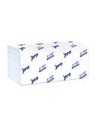 Полотенца бумажные в листах 22х21см PRO Tissue 2х слойные, V сложение, H3, 200 шт. С197 (х1/20) [упаковка]