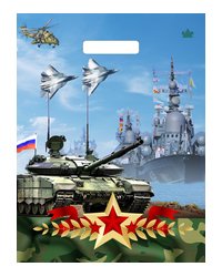Пакет ПЭ с вырубной ручкой 31x40+6см (60) (Оборона) Глянцевый Тико (х50/500)