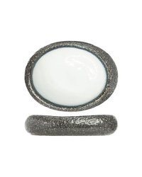 Салатник овальный керамика ,H=55,L=240,B=210мм белый,серый