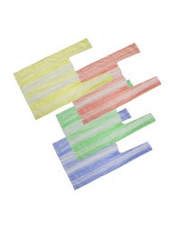 Пакет ПЭ типа "майка" 16+9x28(8) 4 цвета Цветная полоса (х100/10000) КИТАЙ