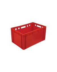 Ящик для продуктов сплошной Е3 с ручками (от -18 до +50°C) полиэтилен 59л ,H=30,L=60,B=40см красный