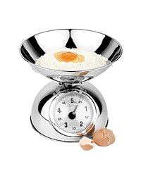 Весы кухонные с чашей на 5кг нерж.,пластик D=24,8,H=21,7,L=20,6,B=20,6см металлич.,белый