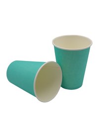 Стакан бумажный 1сл. SP12, 300/355мл цвет Бирюзовый Тиффани Экопак (х50/1000)