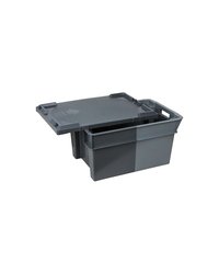 Контейнер для продуктов с крышкой пластик 50л ,H=30,L=60,B=40см серый
